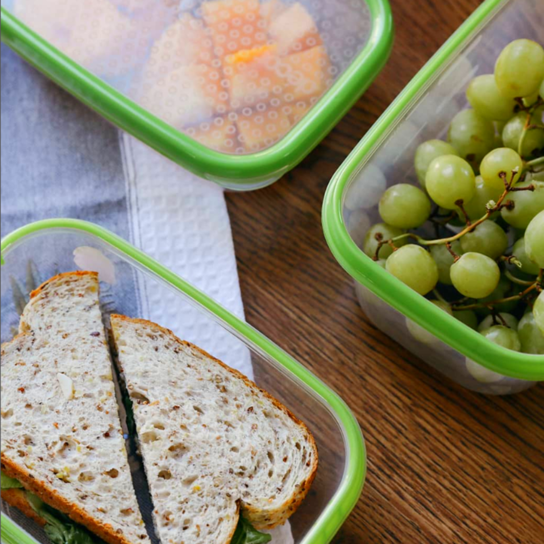 Basics Food Container, Oblong, Green, 800ml